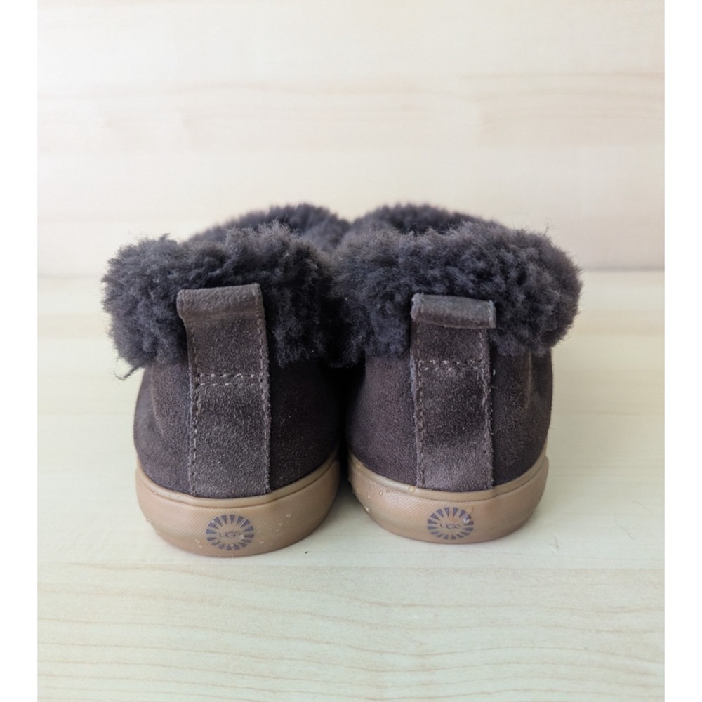 UGG Rylan Brown Skimmer Moccasin Slippers Fuzzy Hard Bottom - Picture 3 of 11